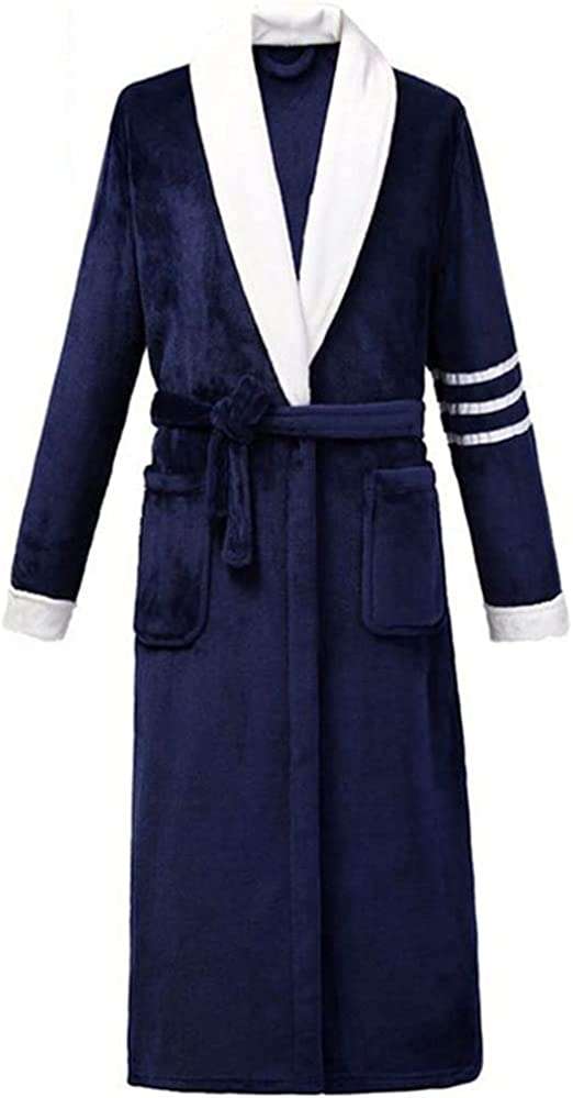 Comfortable Flannel Men Robe Nightwear Plus Size Sleepwear Nightgown Thick Coral Fleece Home Clothes Loungewear Loose Bathrobe