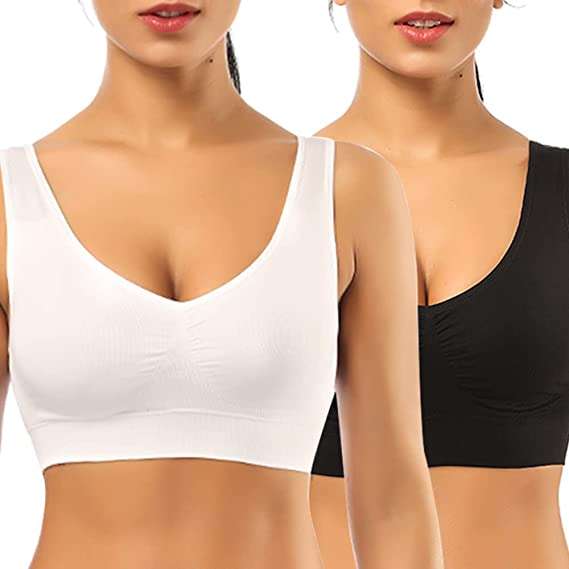 SIMIYA Super Comfort Bra, Womens Sports Bras Removable Pads Plus Size Sleep Bras for Girls in Yoga Bralette Leisure Stretch Crop Tops Vest