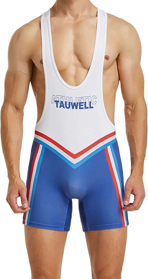 YUFEIDA Men's Sports Shirts Active Undershirts One Piece Boxer Singlet Wrestling Bodywear Active Base Layers Bodysuit