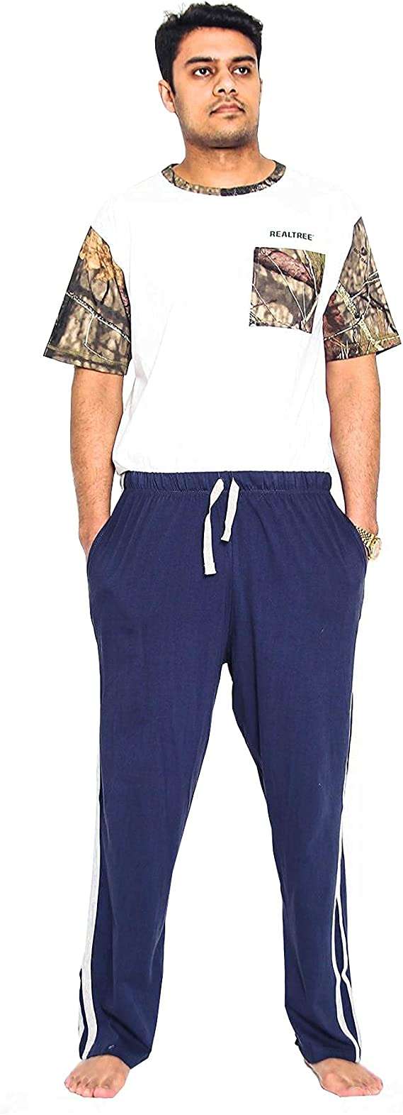 Mens Lounge Pants Plain Nightwear Elasticated Waist Striped Jog Jogging Tracksuit Bottoms Poly Cotton Pyjama Pjs Joggers Jersey Sleepwear Casual Gym Lightweight Loungewear