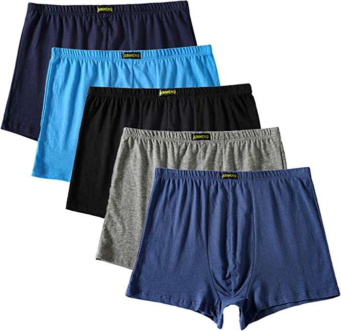 TRISTIN 5 Pack Men's Boxer Shorts Underwear,Plus Size Cotton Boxer Brief, Classic Loose Fit Soft Stretchy Trunks with Pouch