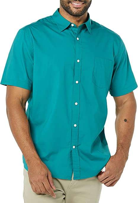 Men's Short-Sleeved Stretch Poplin Shirt (Available in Big & Tall)