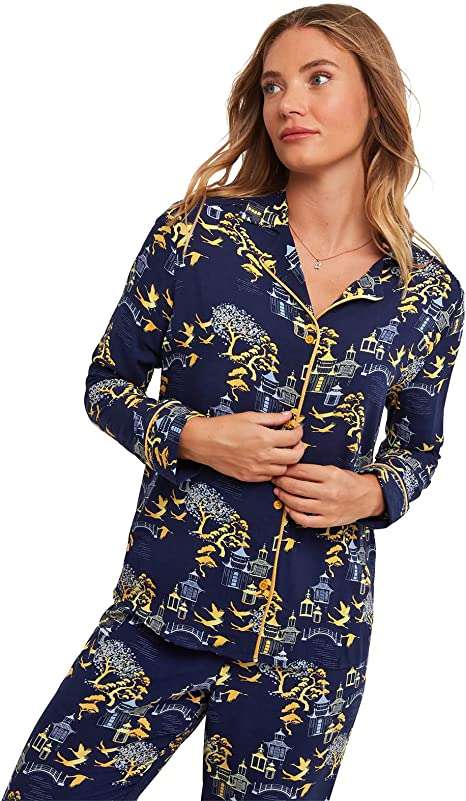 Joe Browns Women's Mix and Match Oriental Toile Print Long Sleeve Pyjama Top Pajama